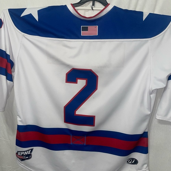 Fayetteville Marksmen Miracle on Ice Military Appreciation SPHL Game Worn Jersey - Picture 6 of 6